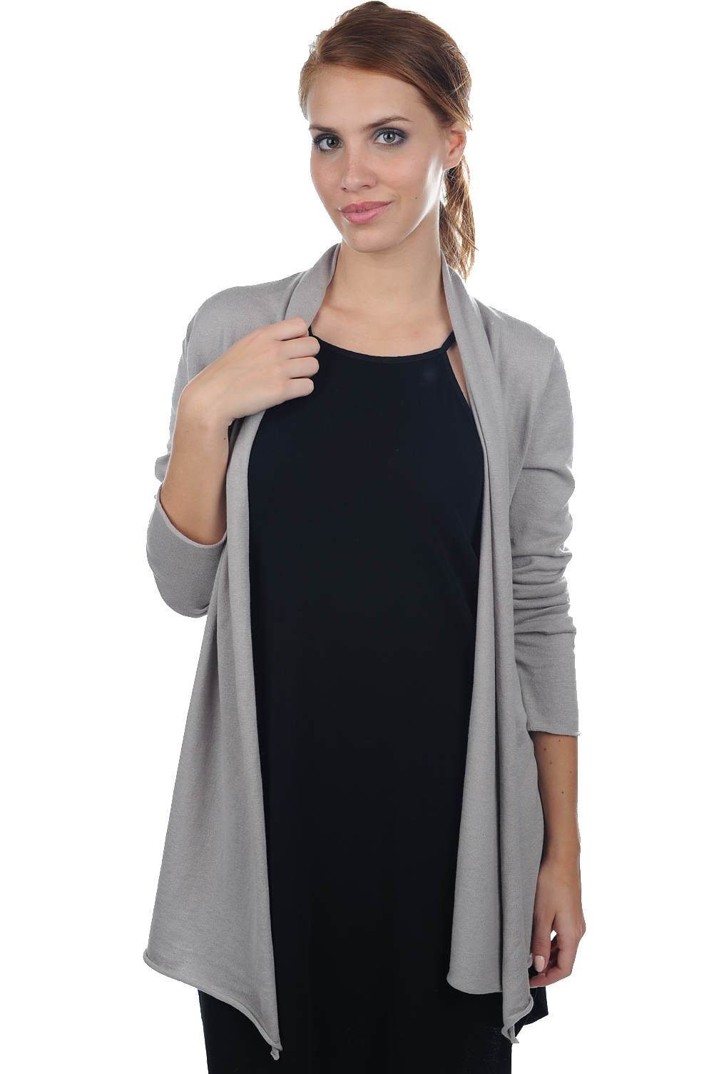 Cashmere & Cotton ladies spring summer collection perlette taupe grey 2xl